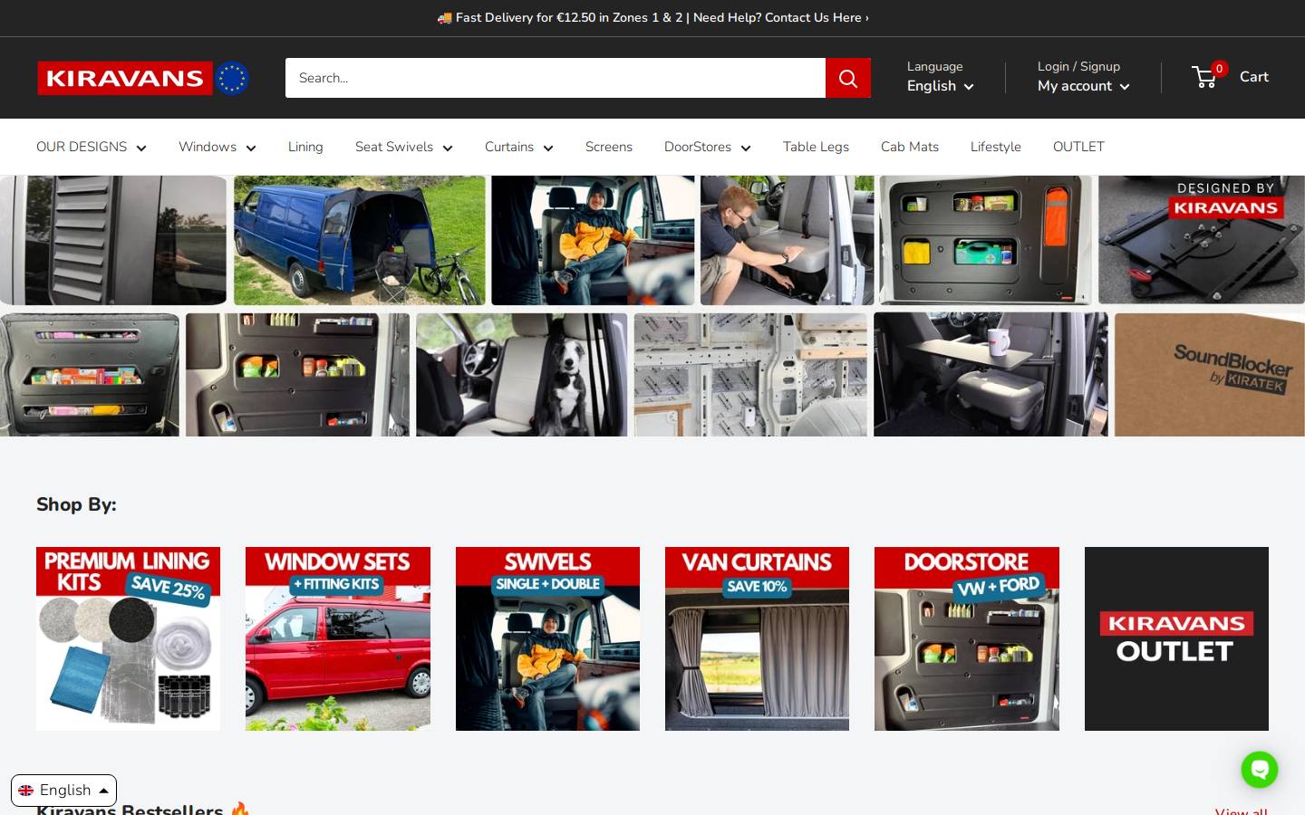 kiravans.com homepage screenshot