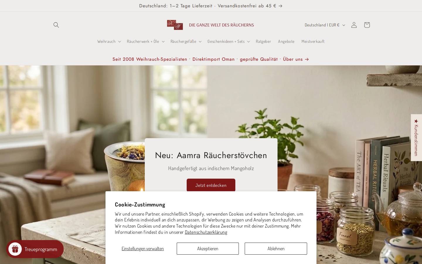 Kirchen Weihrauch homepage screenshot