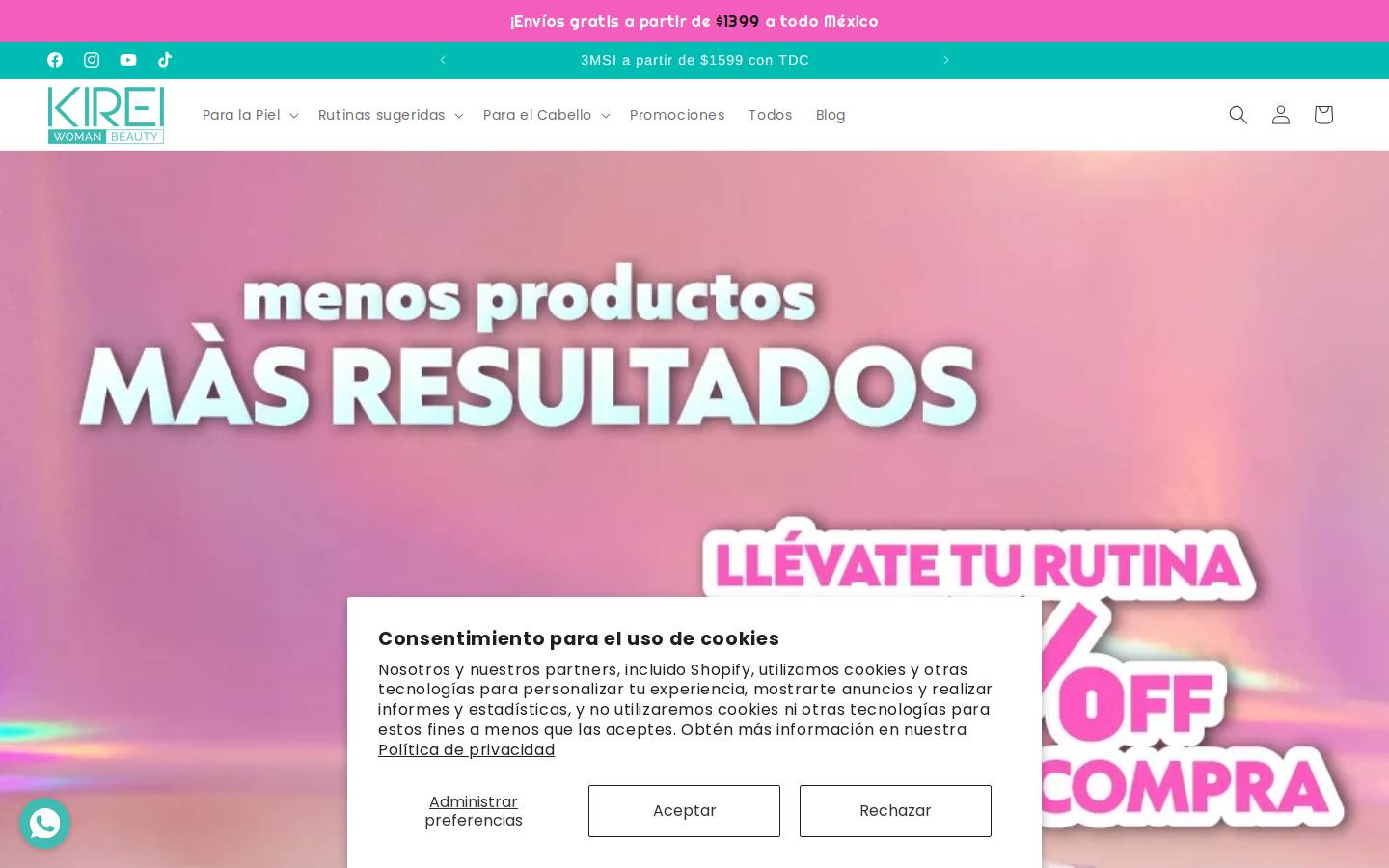kirei.mx homepage screenshot