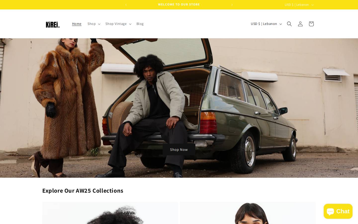 kireiapparel.com homepage screenshot