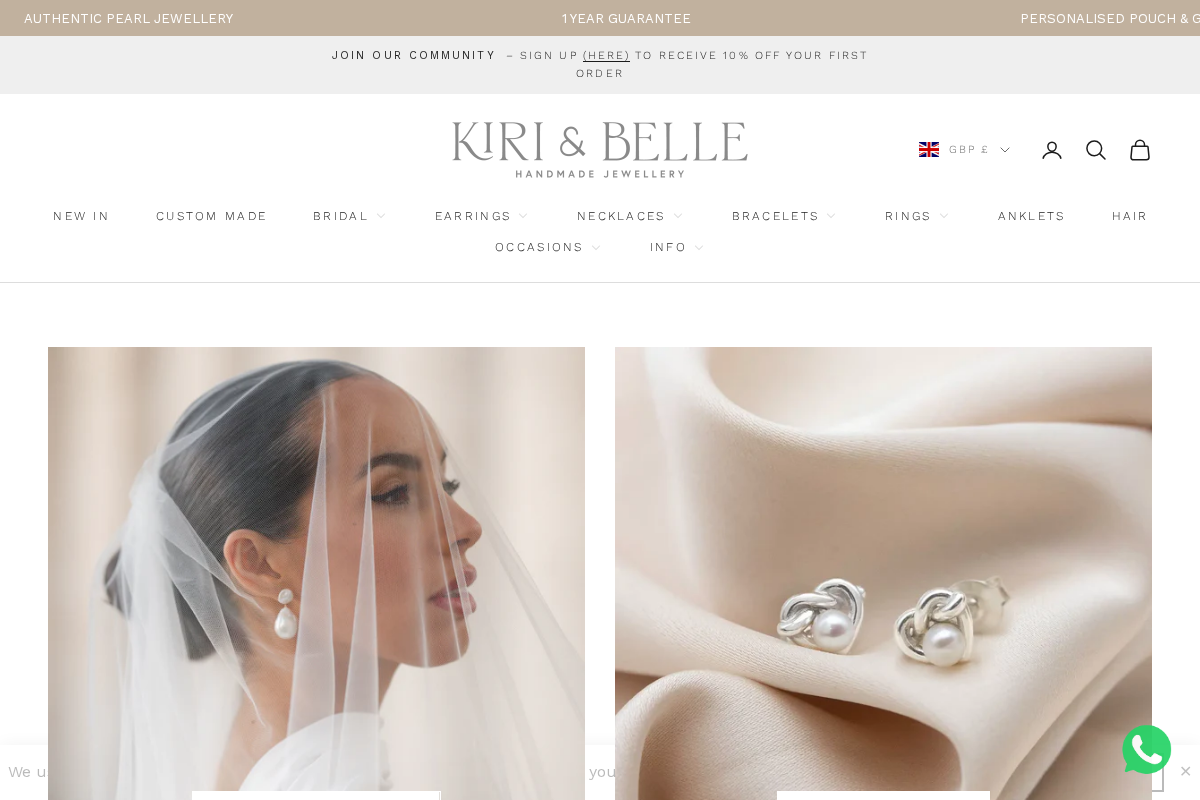 kiriandbelle.com homepage screenshot