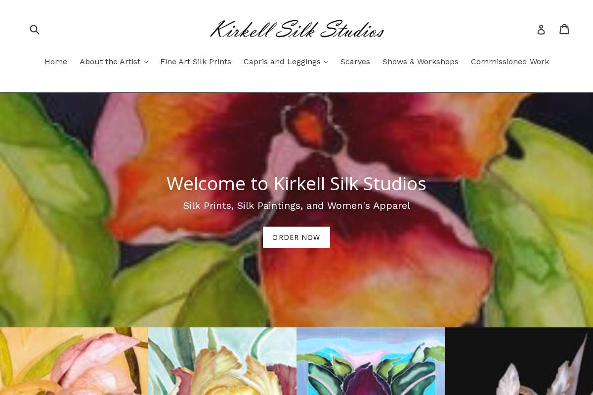kirkellsilkstudios.com homepage screenshot
