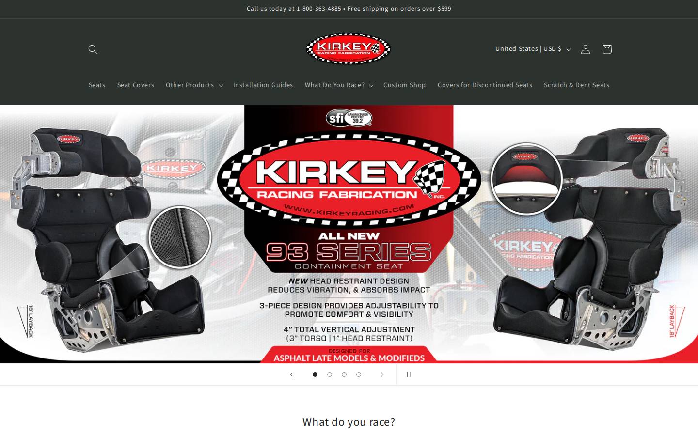 Kirkeyracing homepage screenshot