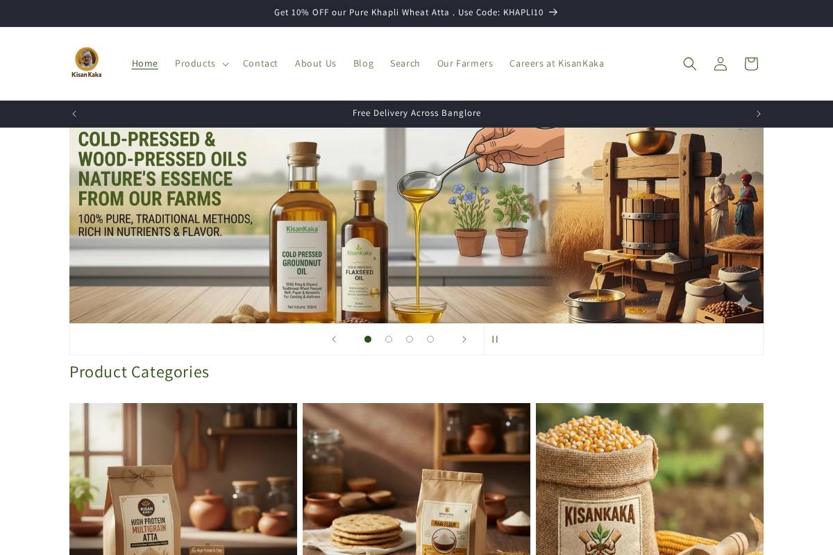 kisankaka.com homepage screenshot