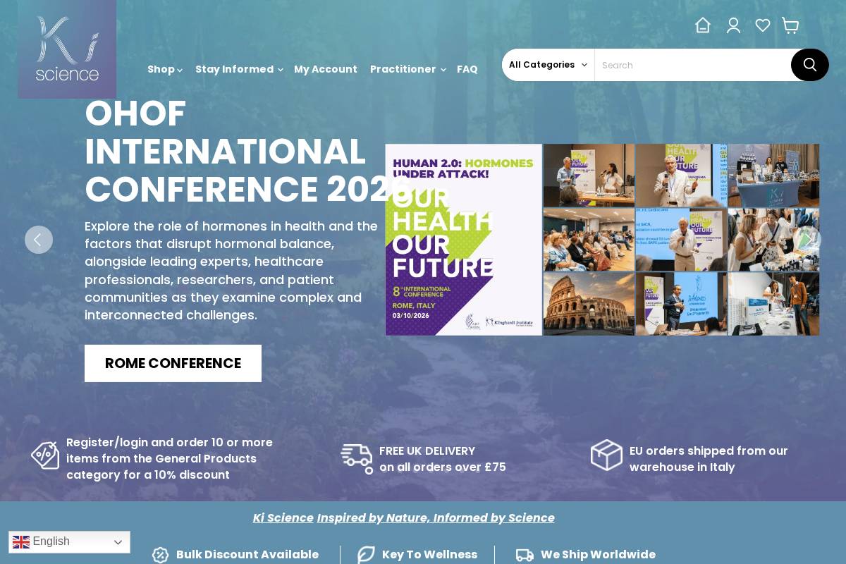 kiscience.com homepage screenshot