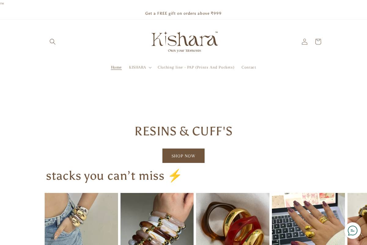 kishara.co.in homepage screenshot