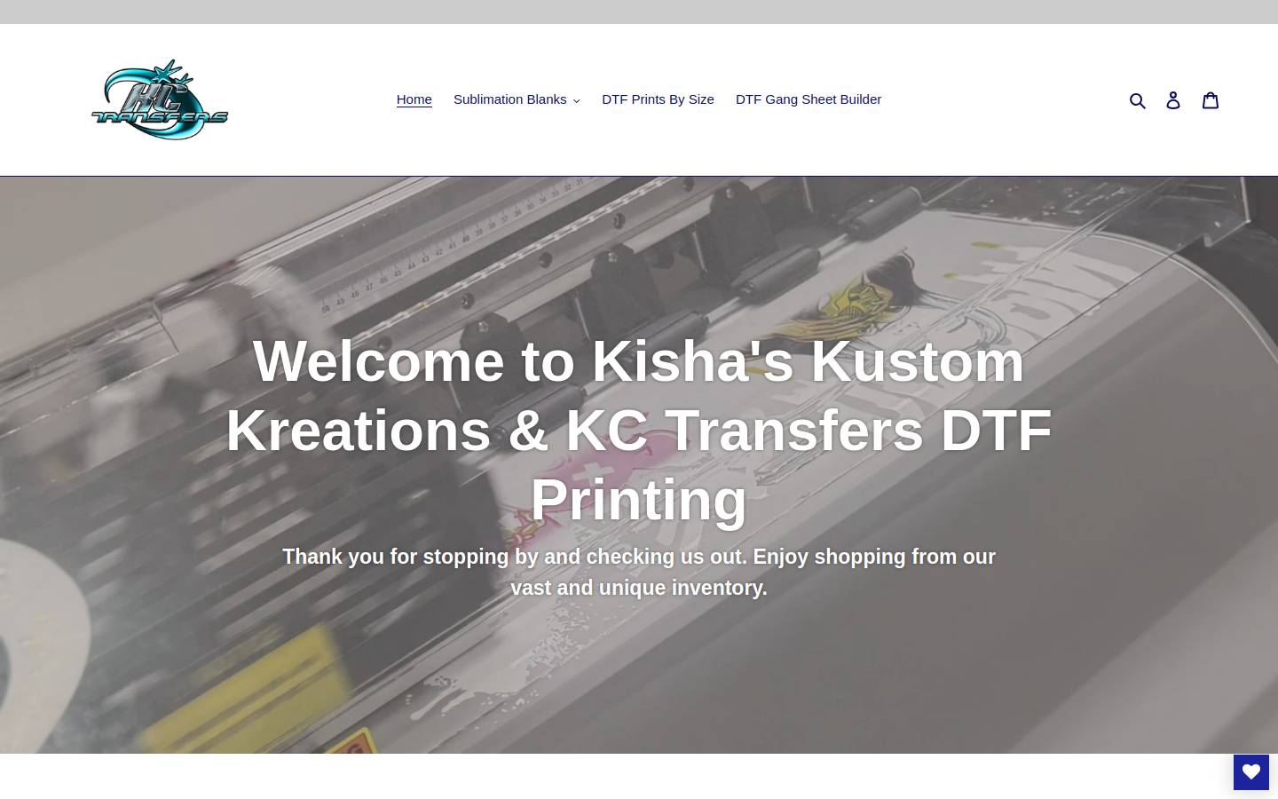 kishaskustomkreations.com homepage screenshot