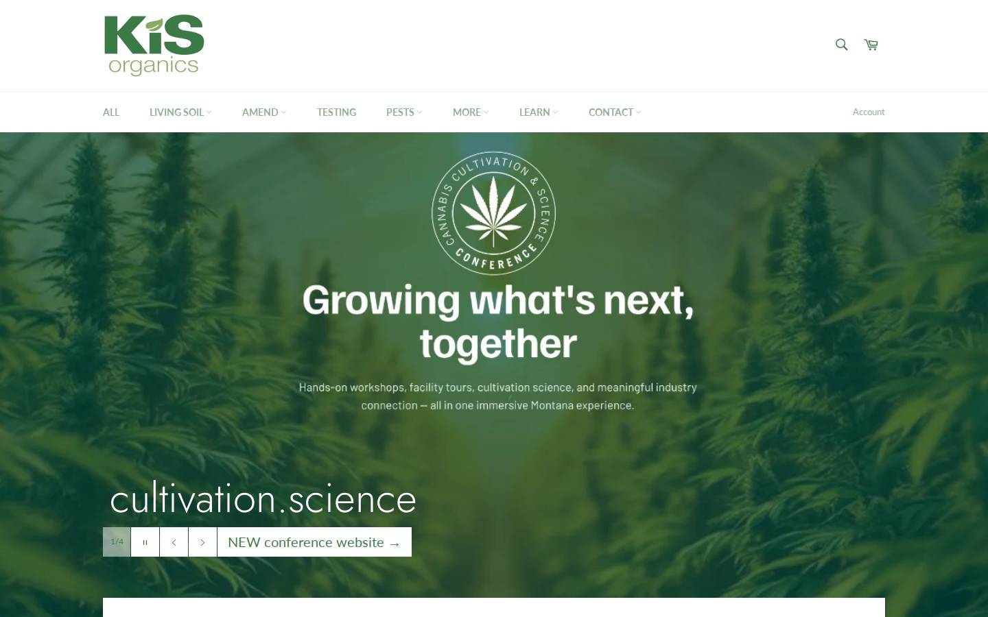 kisorganics.com homepage screenshot