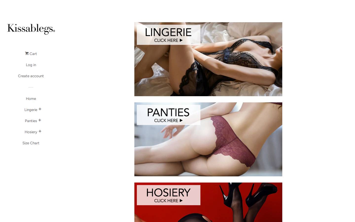 kissablelegs.com homepage screenshot