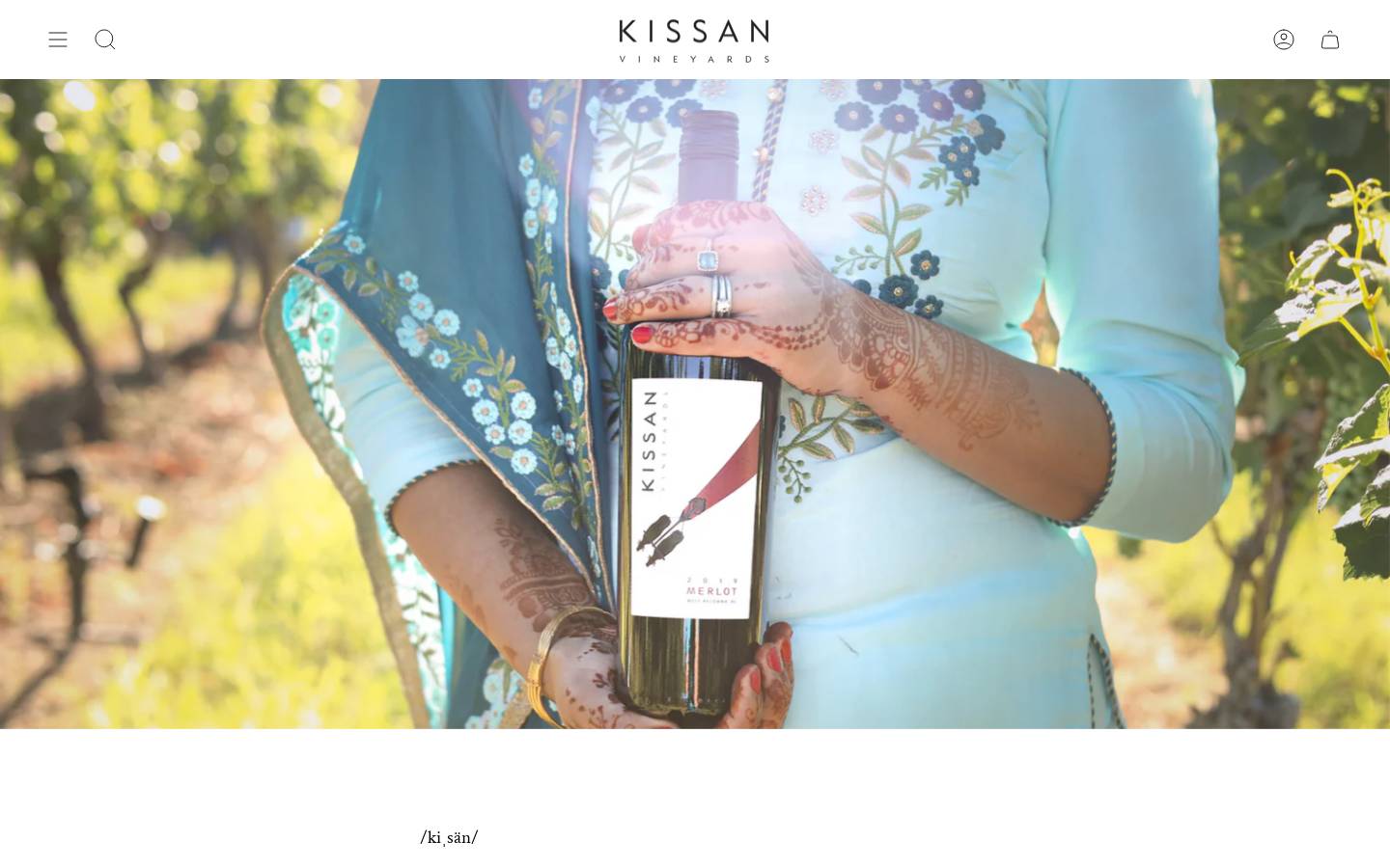 kissanvineyards.com homepage screenshot