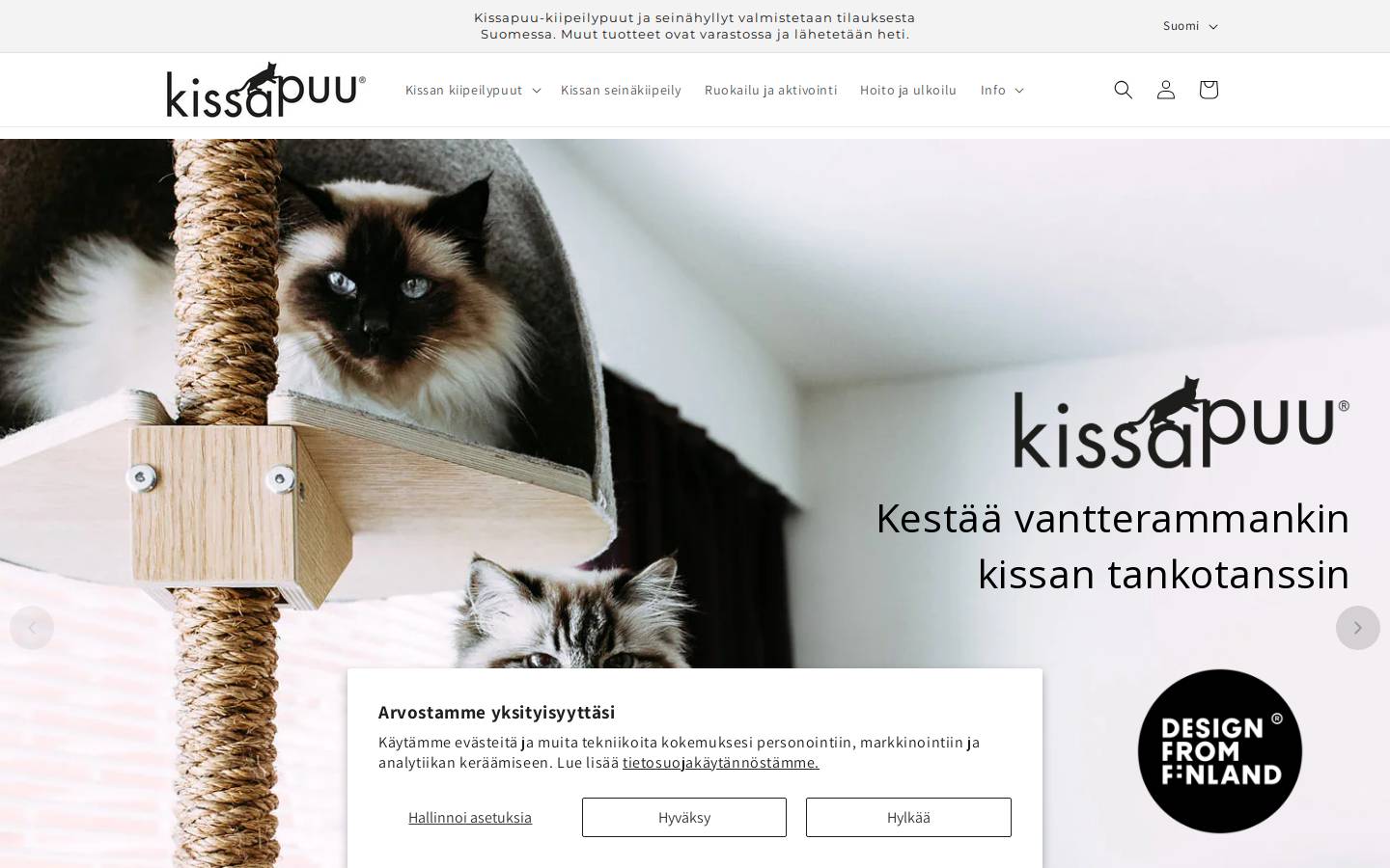 Kissapuu homepage screenshot
