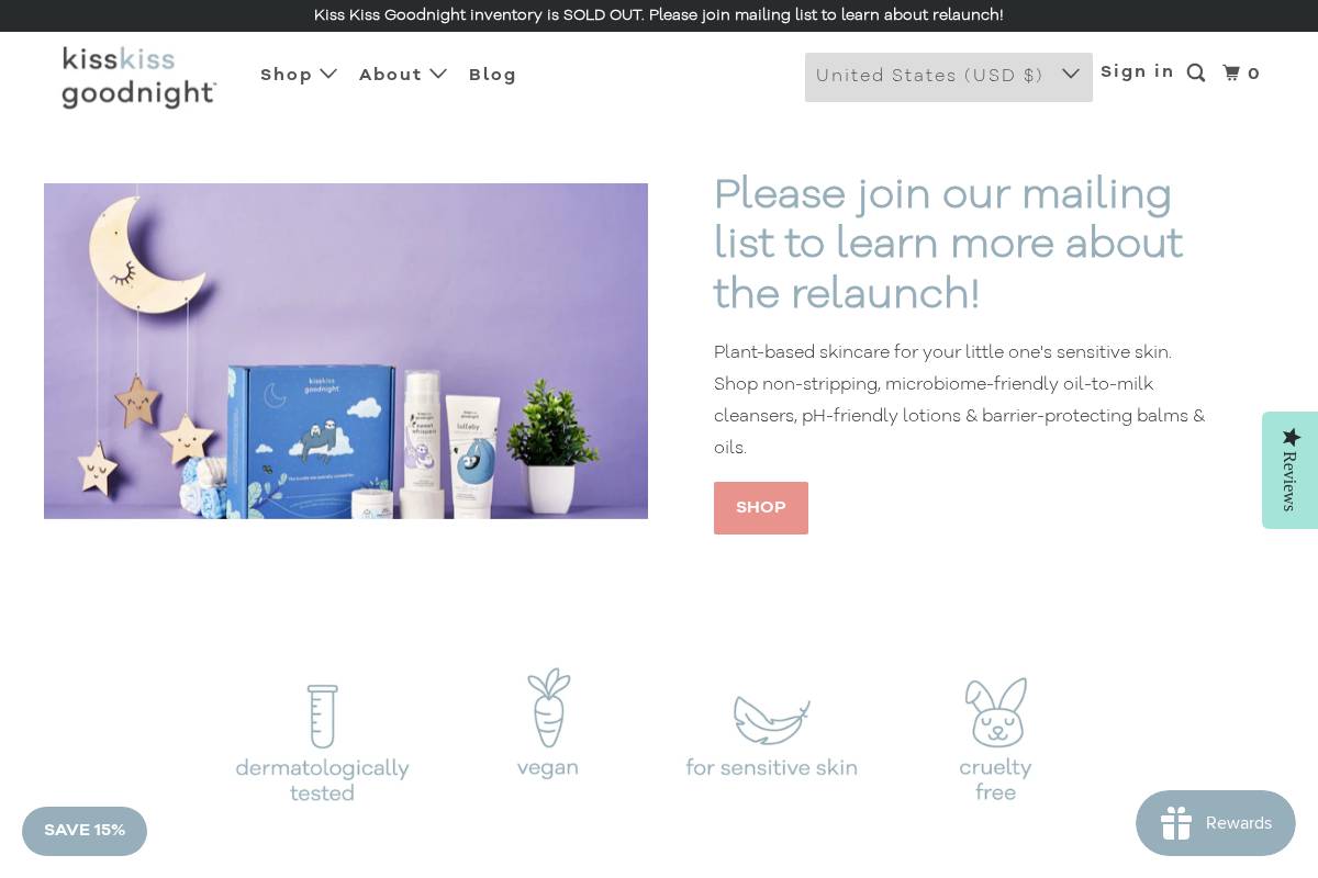 kisskissgoodnight.com homepage screenshot