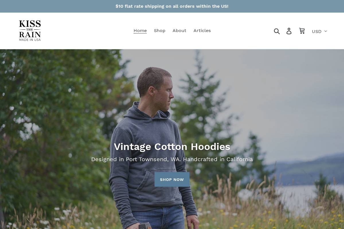 kisstherain.us homepage screenshot