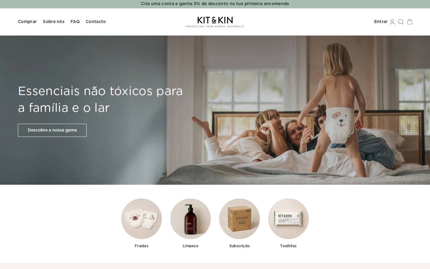 Kit & Kin Portugal homepage screenshot