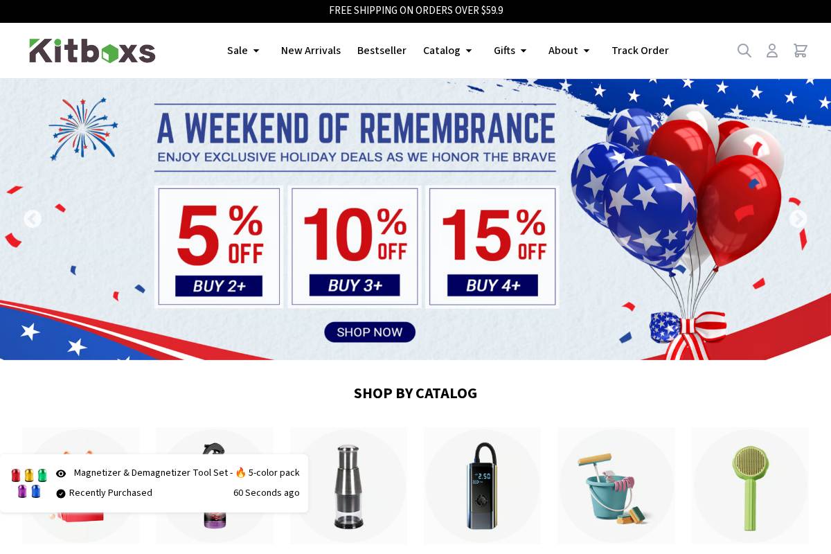 kitboxs.com homepage screenshot