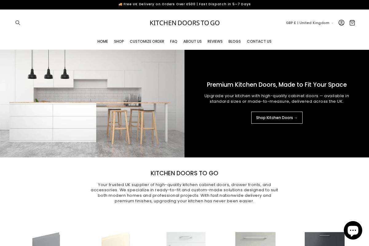 kitchendoorstogo.co.uk homepage screenshot