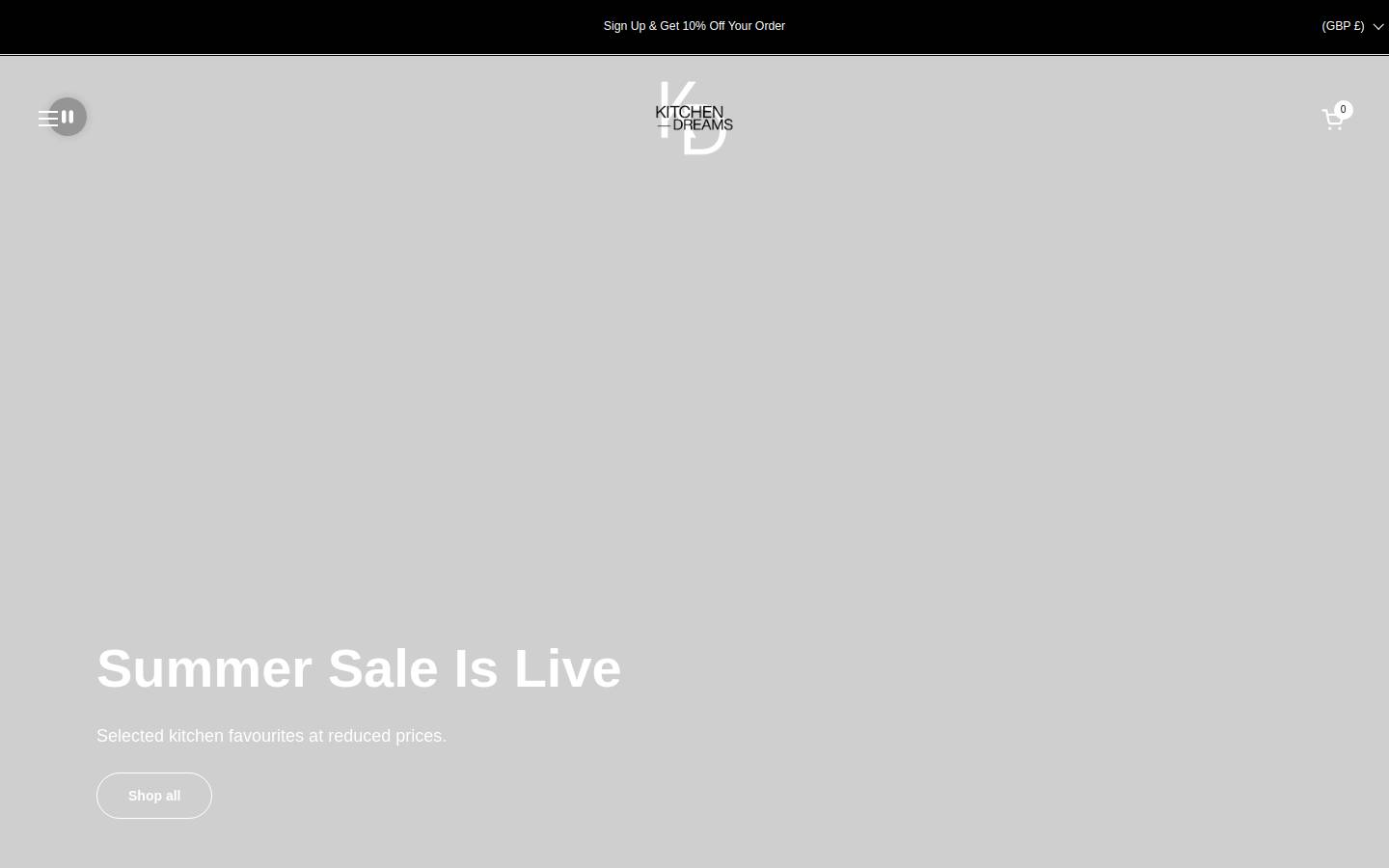 kitchendreams.co homepage screenshot