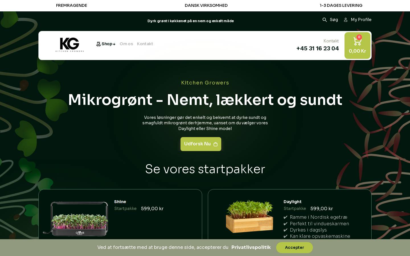 Kitchen Growers homepage screenshot