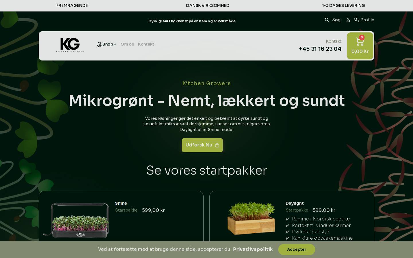 Kitchen Growers homepage screenshot
