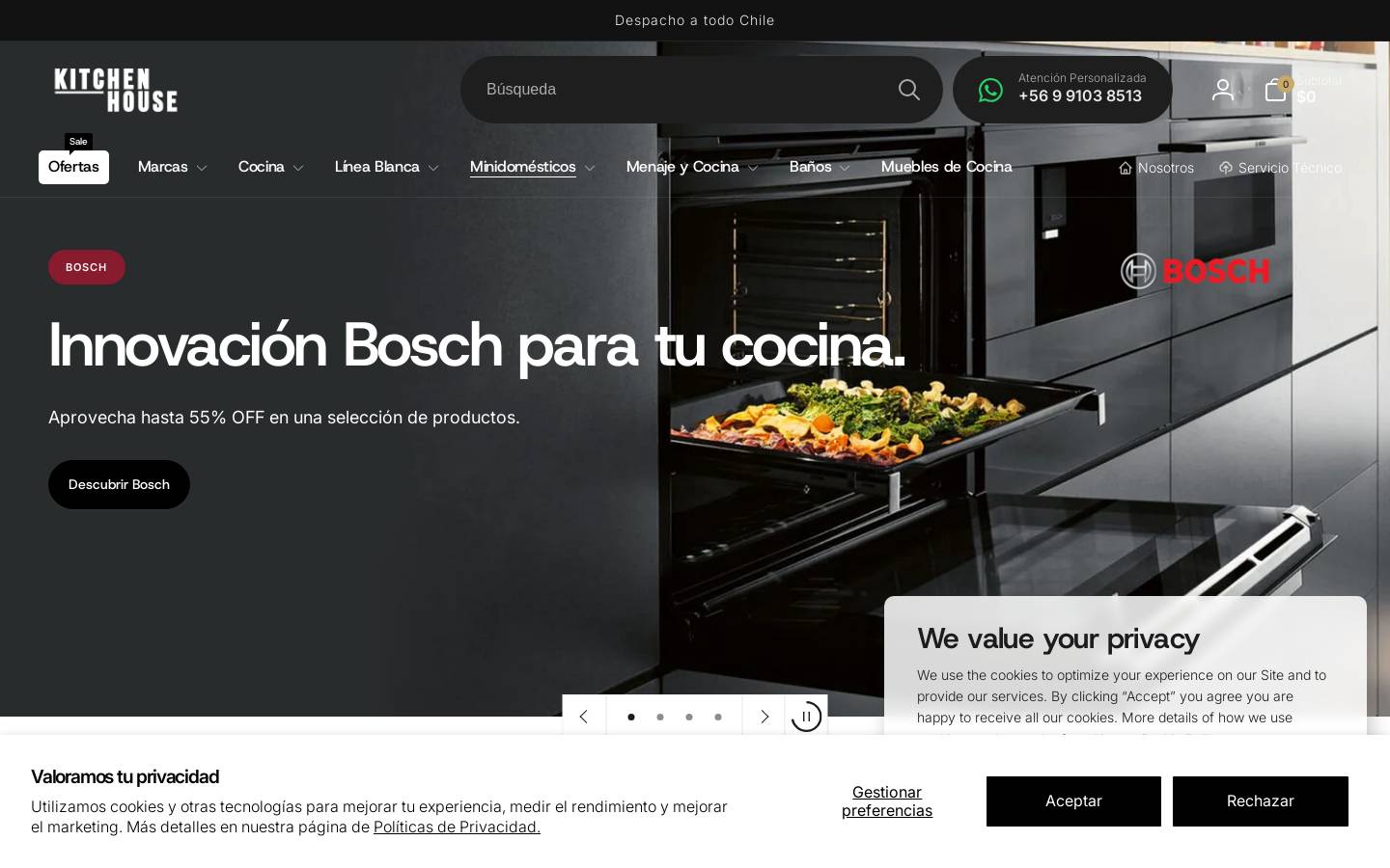 kitchenhouse.cl homepage screenshot