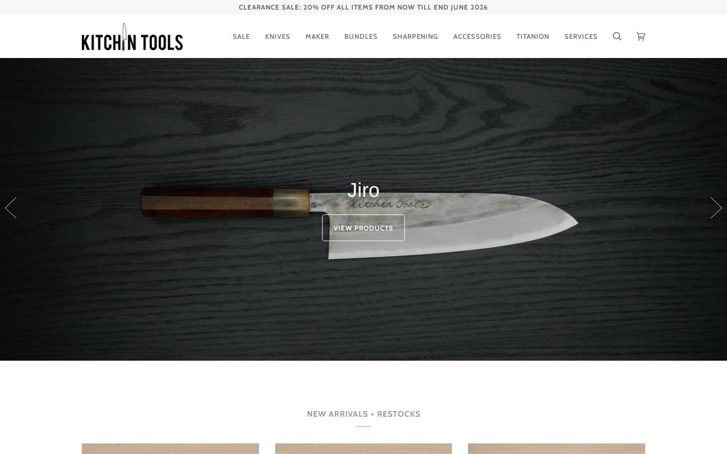 kitchintools.com homepage screenshot