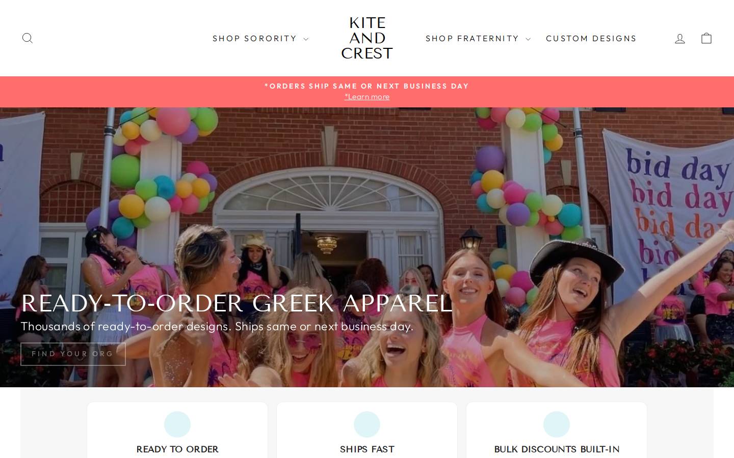 kiteandcrest.com homepage screenshot