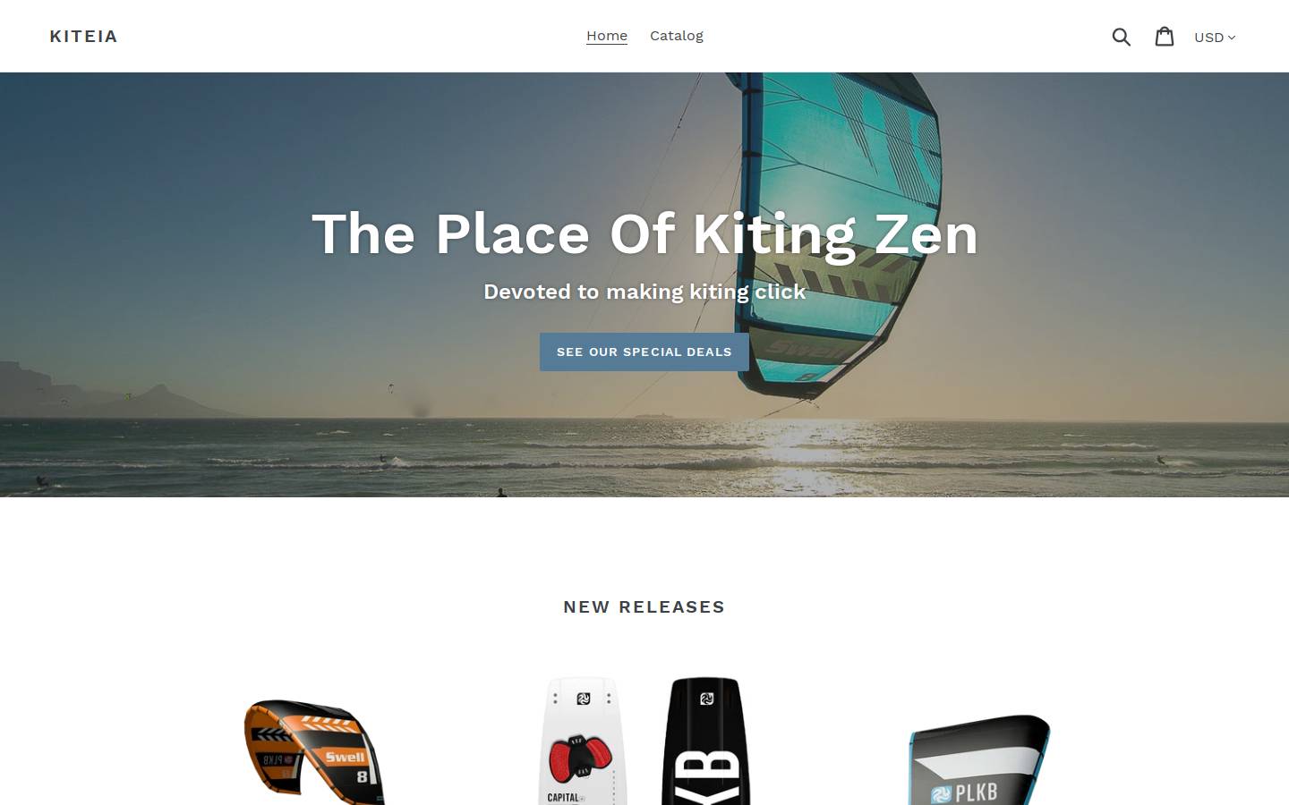 kiteia.com homepage screenshot