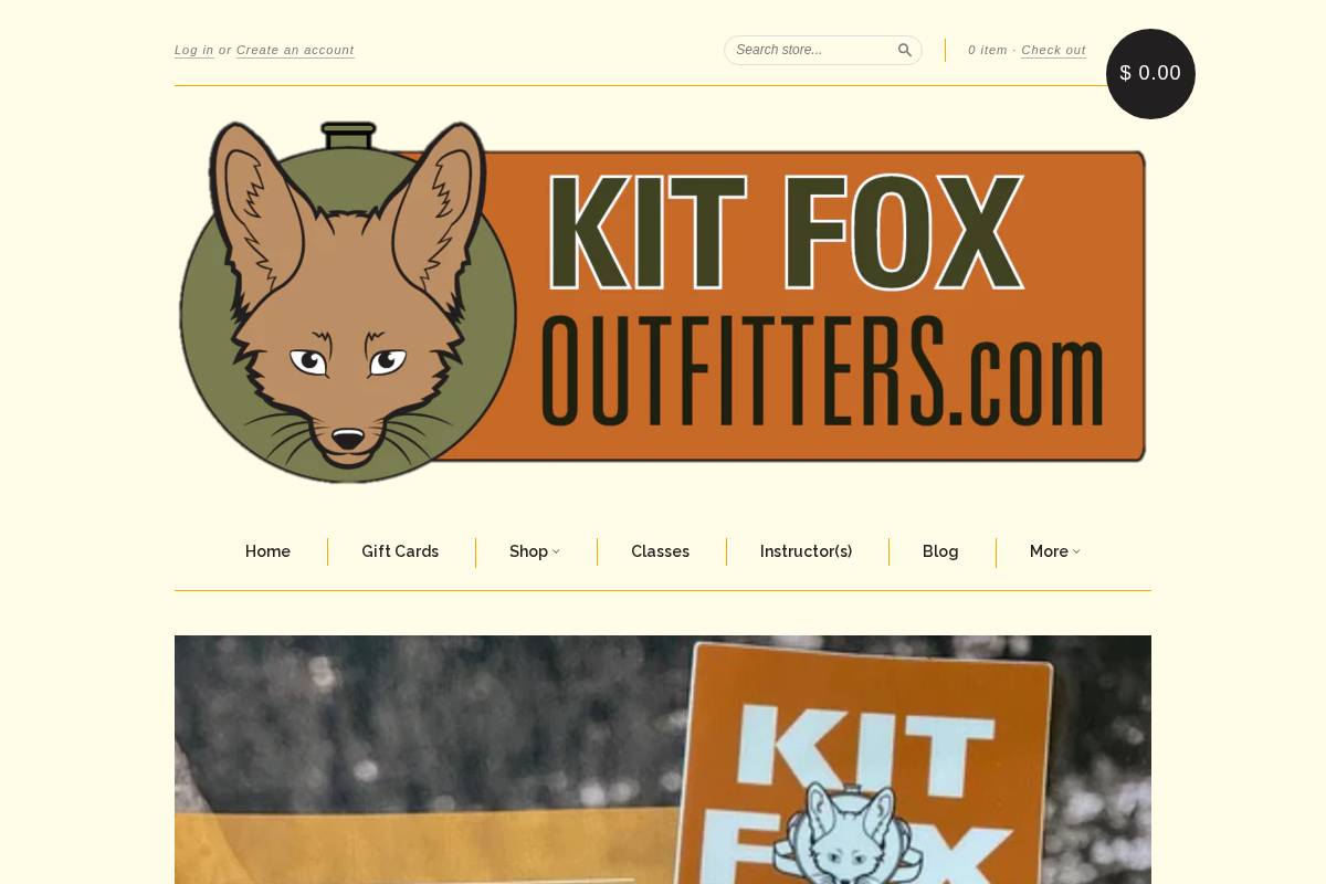Kit Fox Outfitters homepage screenshot