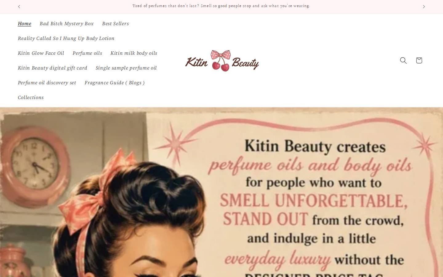 kitinbeauty.com homepage screenshot