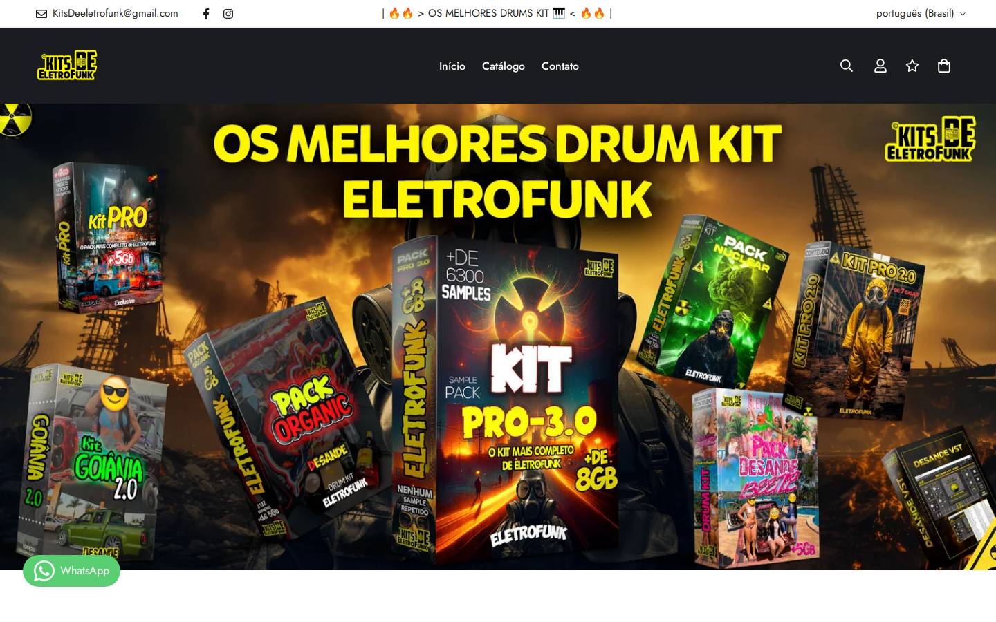 kitsdeeletrofunk.com.br homepage screenshot
