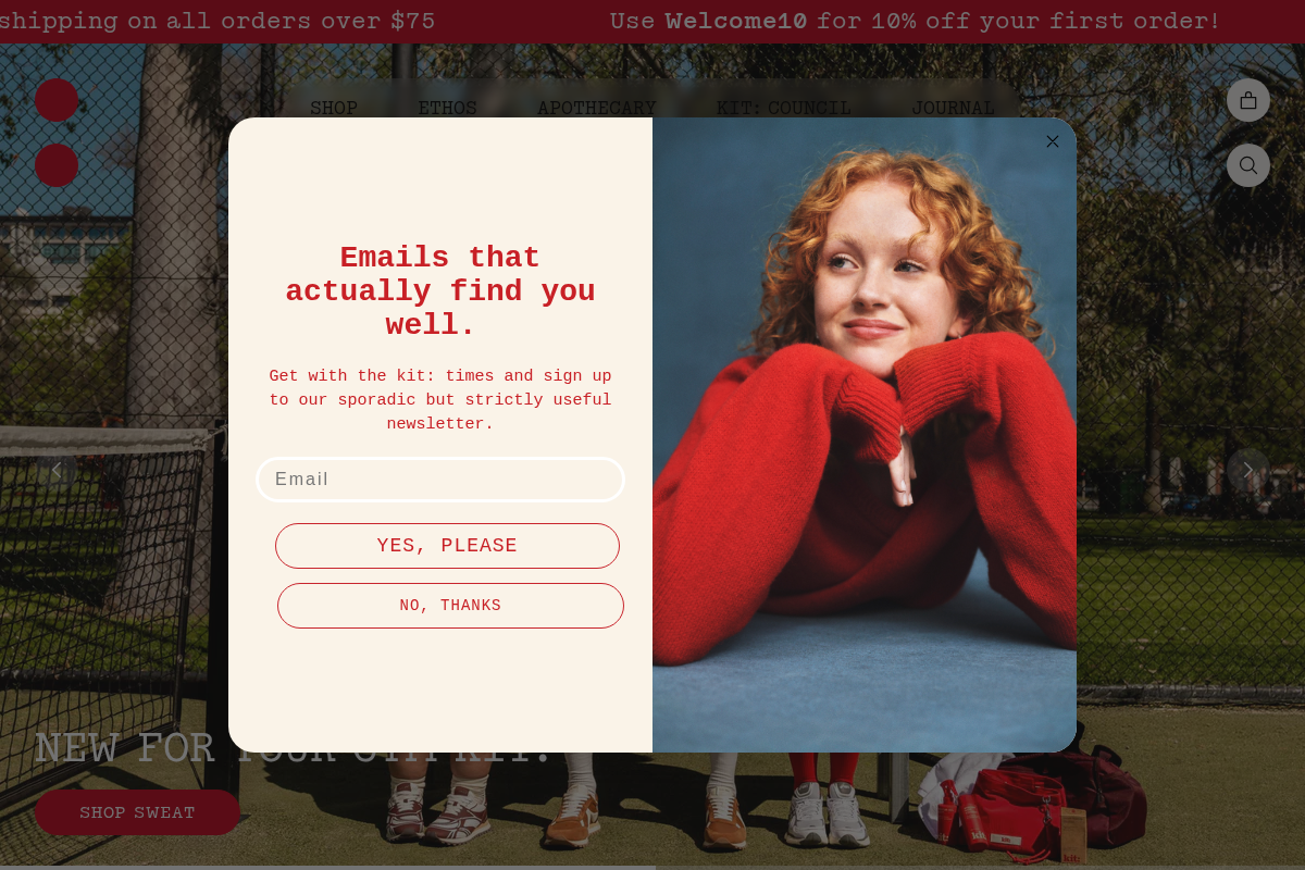 kit homepage screenshot