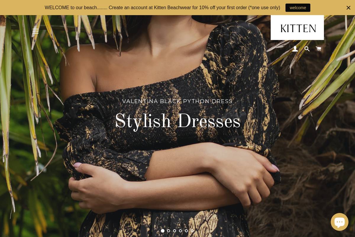 kittenbeachwear.com homepage screenshot