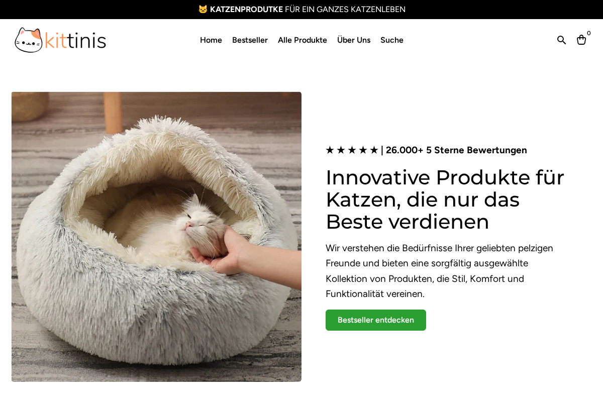 Kittinis homepage screenshot