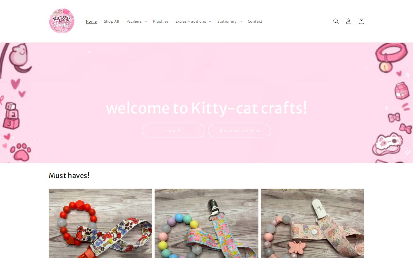 kittycatcrafts.net homepage screenshot