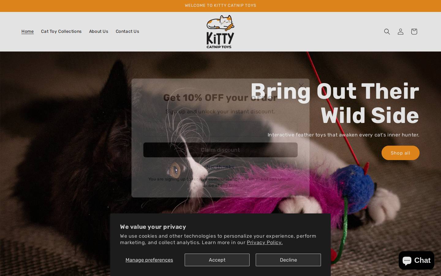 kittycatniptoys.com homepage screenshot