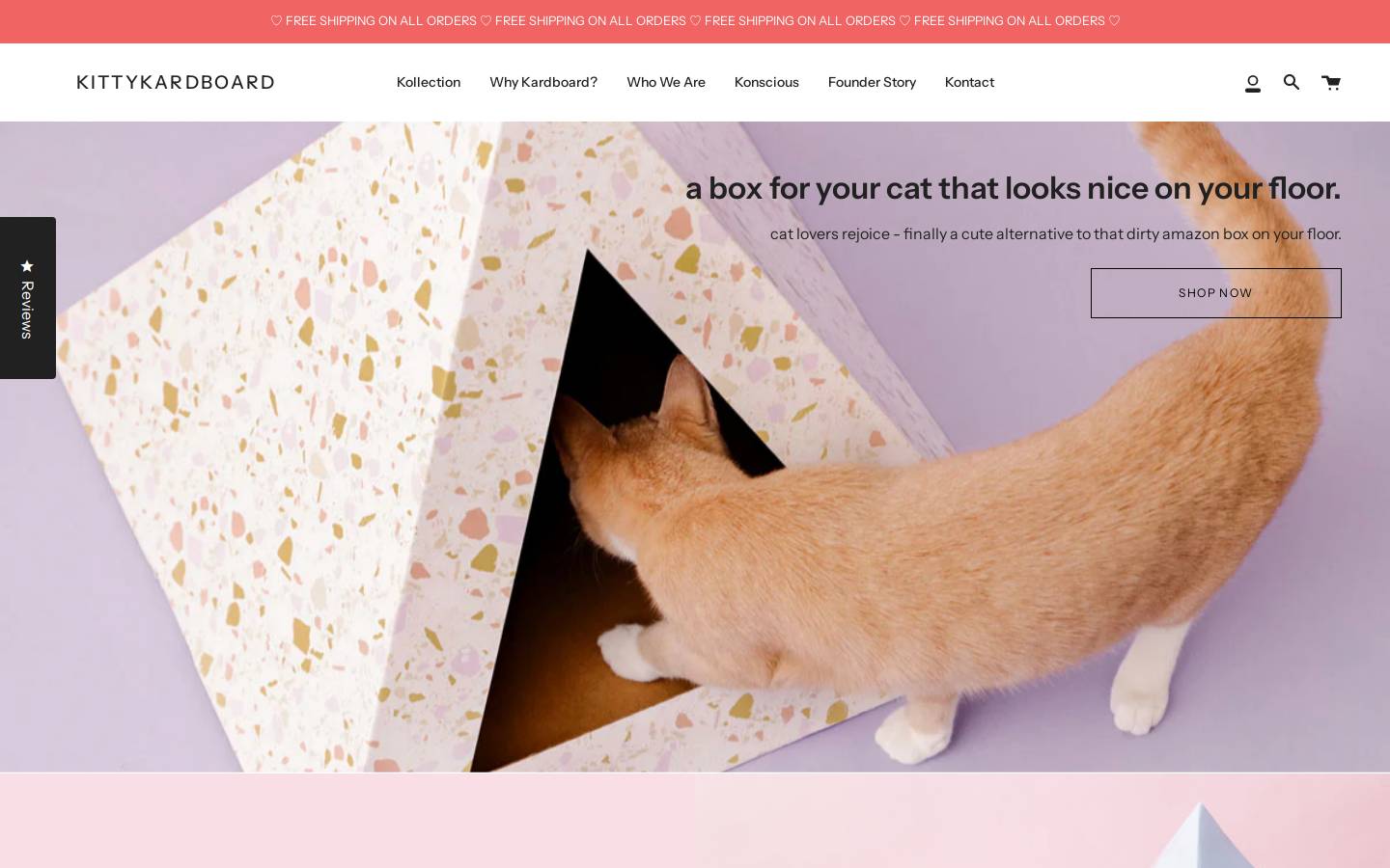 kittykardboard.com homepage screenshot