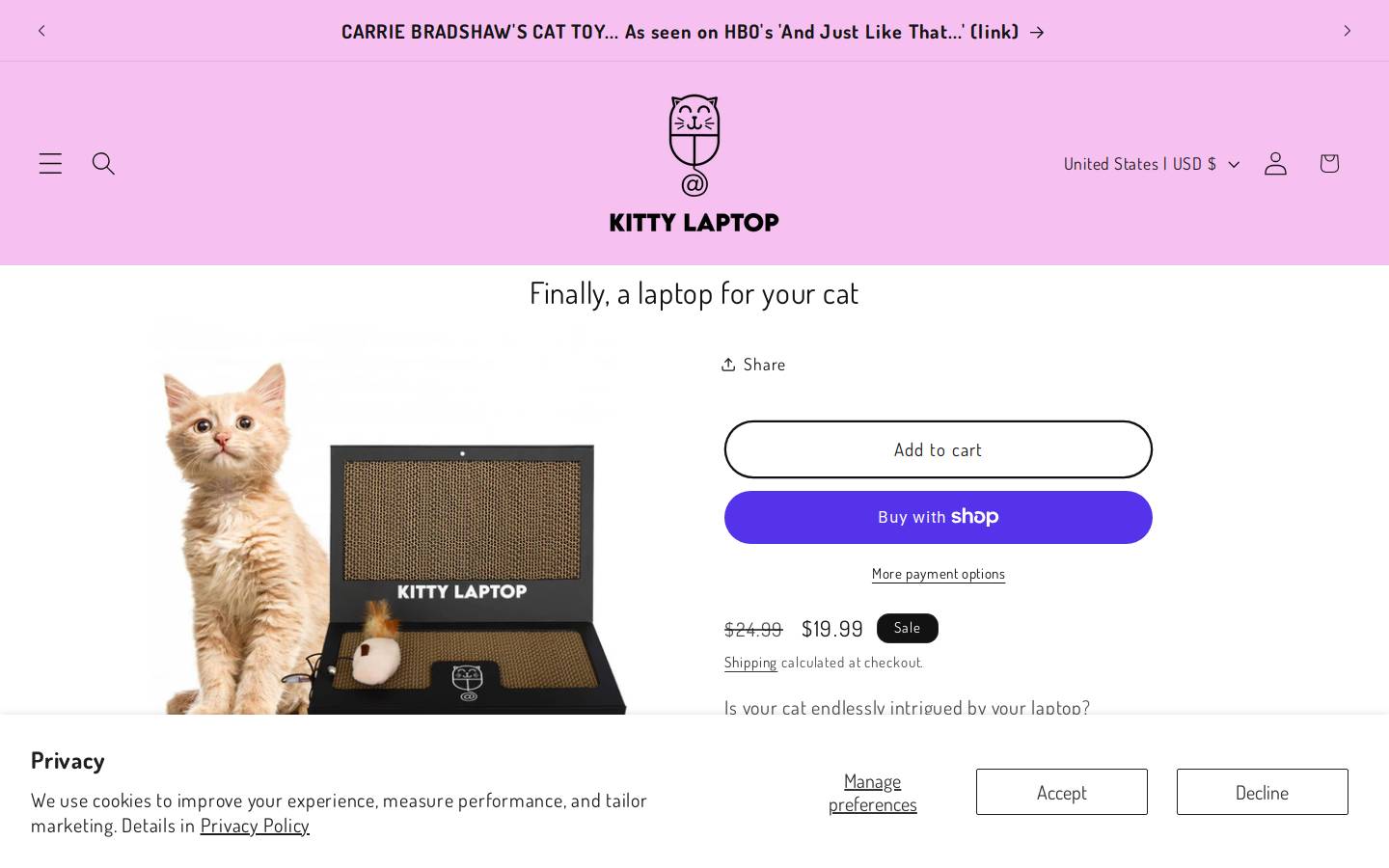 kittylaptop.com homepage screenshot