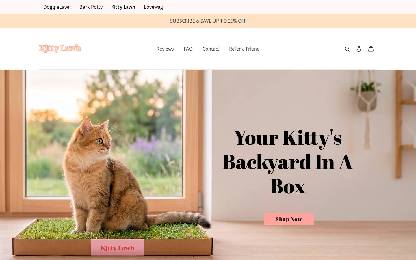 Kittylawn homepage screenshot