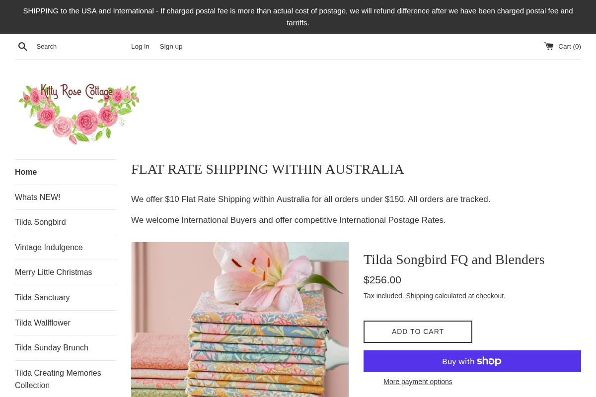 kittyrosecottage.com homepage screenshot