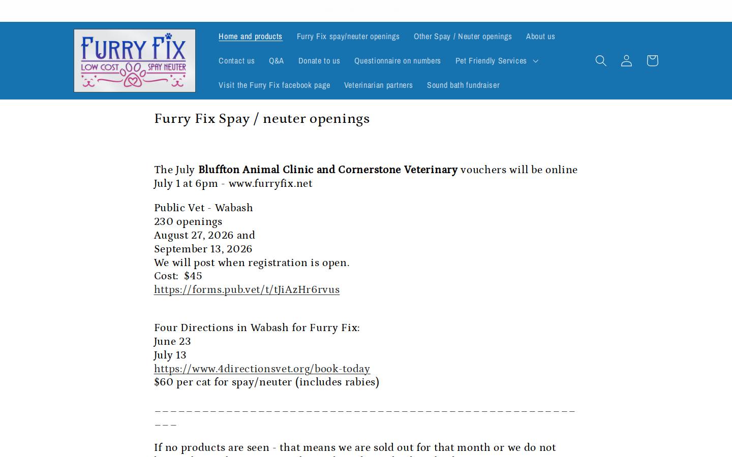kittyshelter.net homepage screenshot