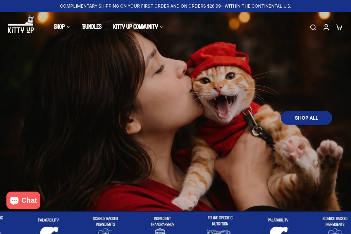 Kittyupcats homepage screenshot