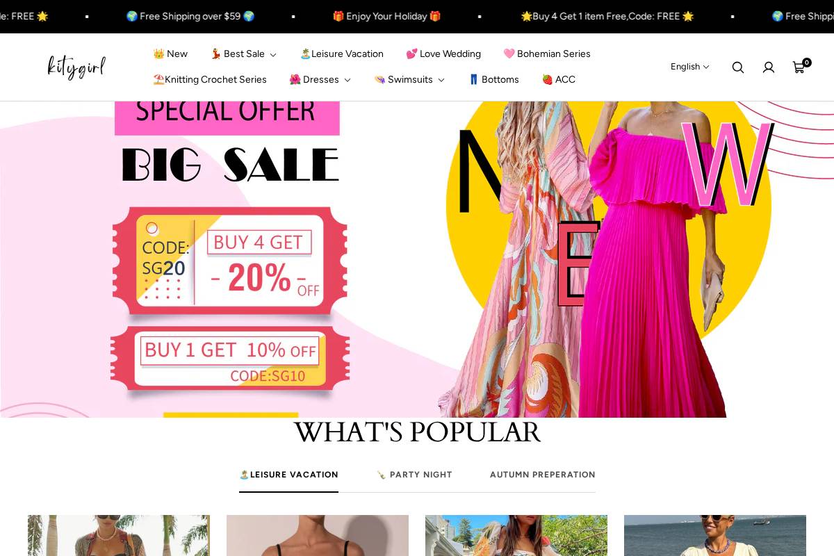 kitygirl.com homepage screenshot