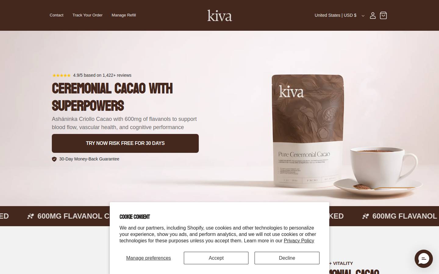 Kivacacao homepage screenshot