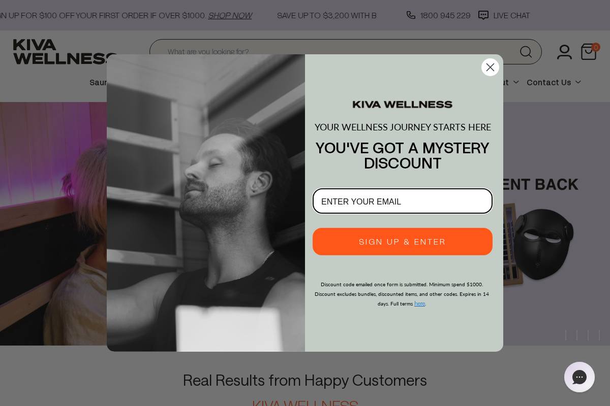 Kivawellness homepage screenshot