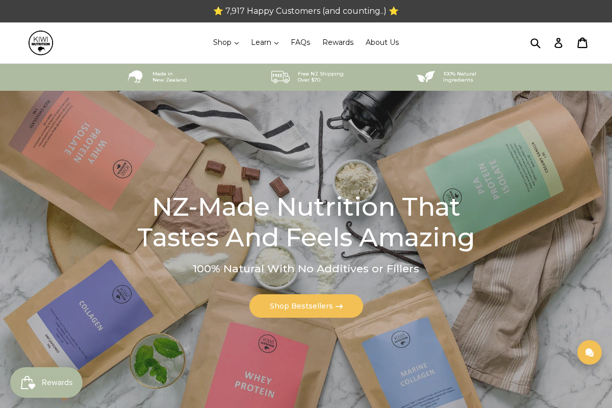 kiwinutrition.co.nz homepage screenshot