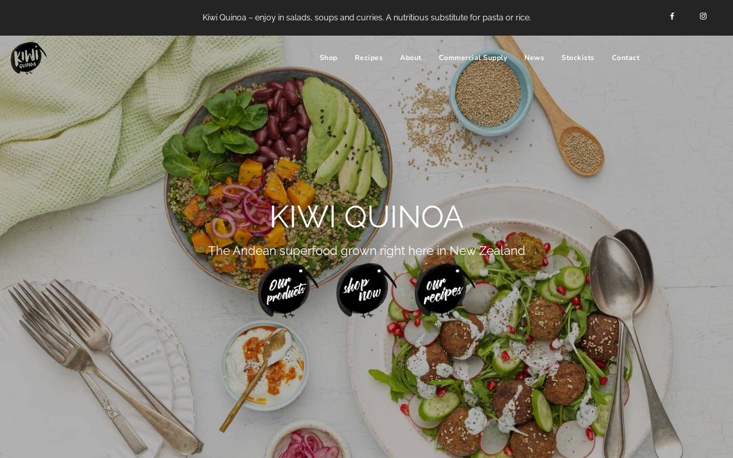 kiwiquinoa.co.nz homepage screenshot