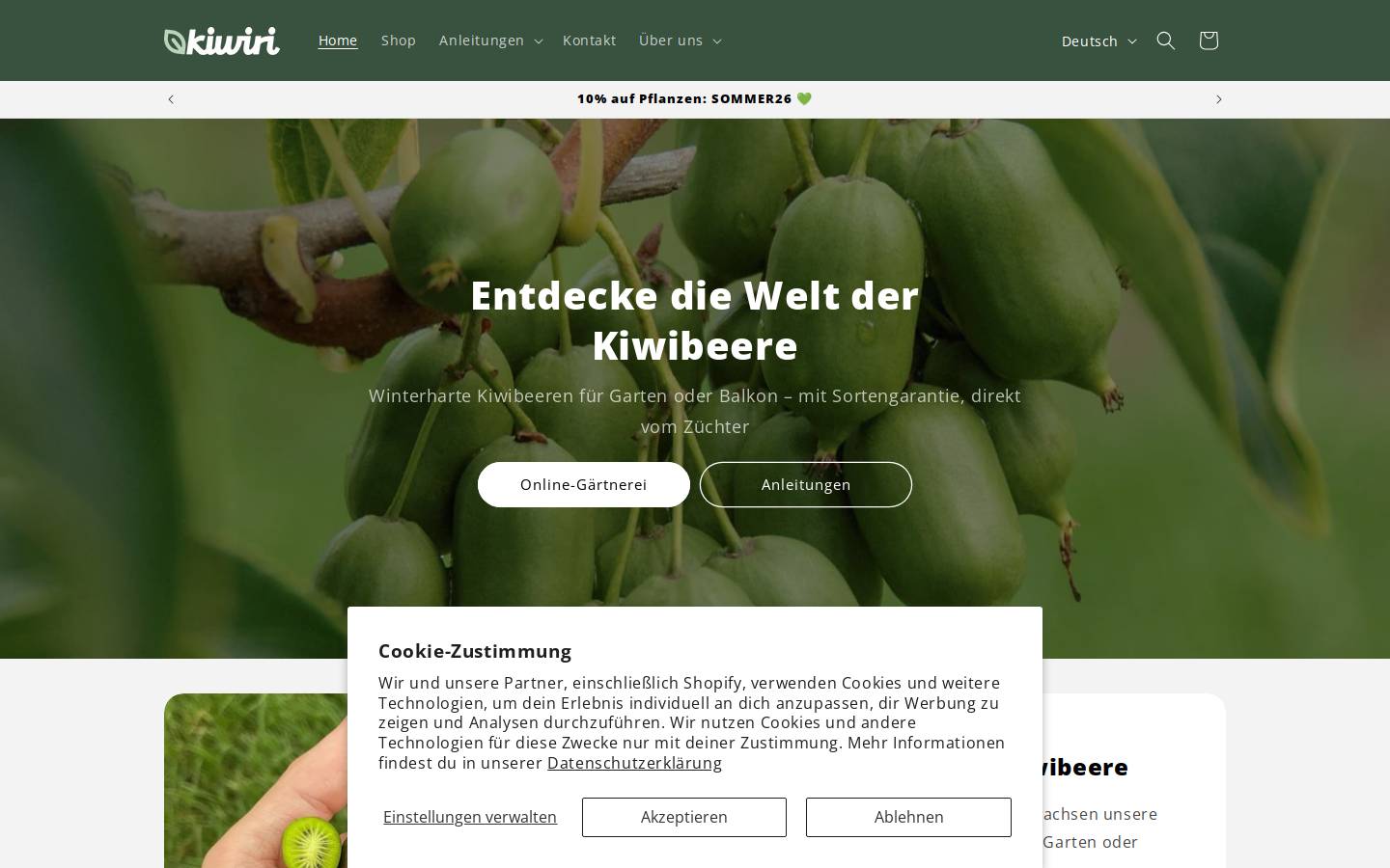 Kiwiri - Heimat der Kiwibeere homepage screenshot