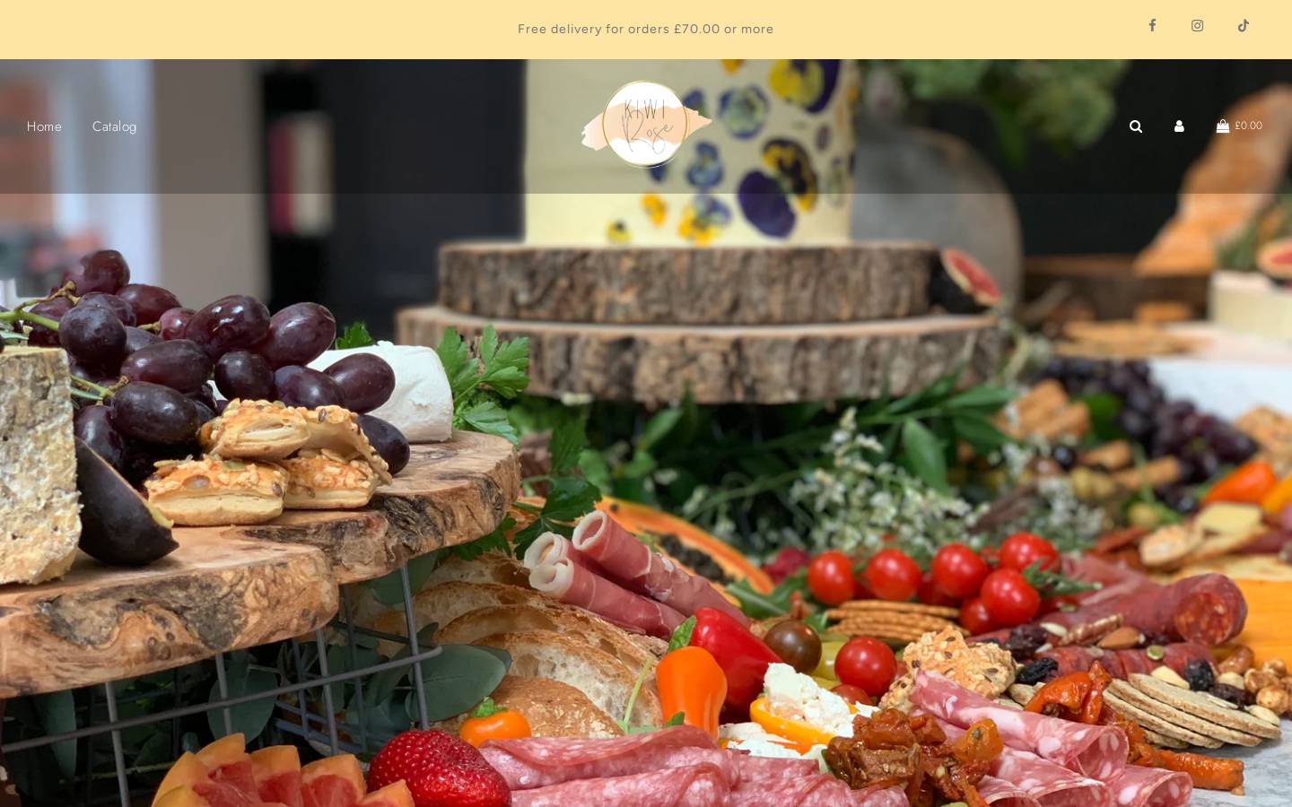 KiwiRose | Grazing Tables & Boxes homepage screenshot