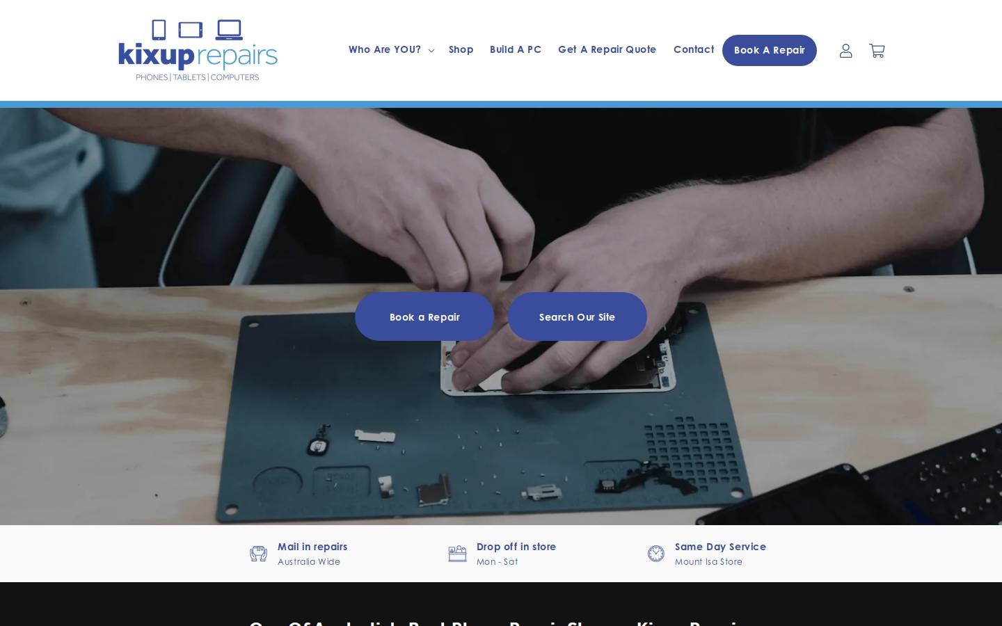 kixup.com.au homepage screenshot