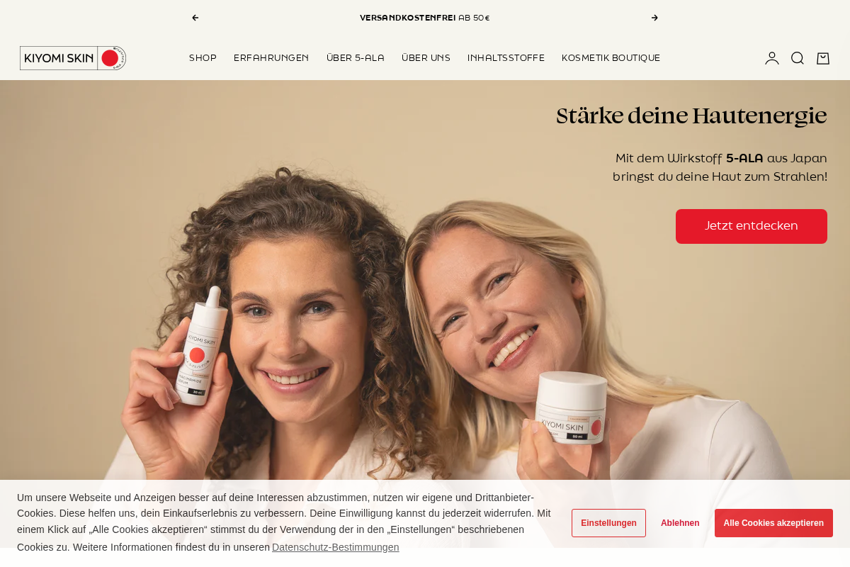 Kiyomi Skin homepage screenshot